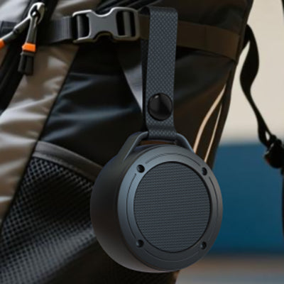 רמקול Bluetooth נייד 5W עם רצועת תלייה ותאורת LED