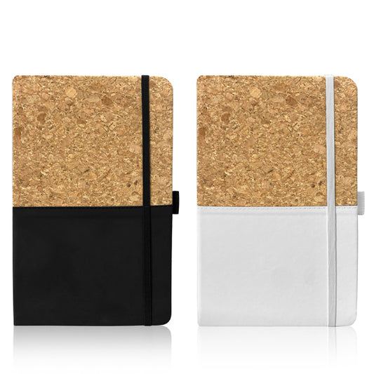 מחברת A5 כריכה קשיחה משולבת שעם טבעי ודמוי עור