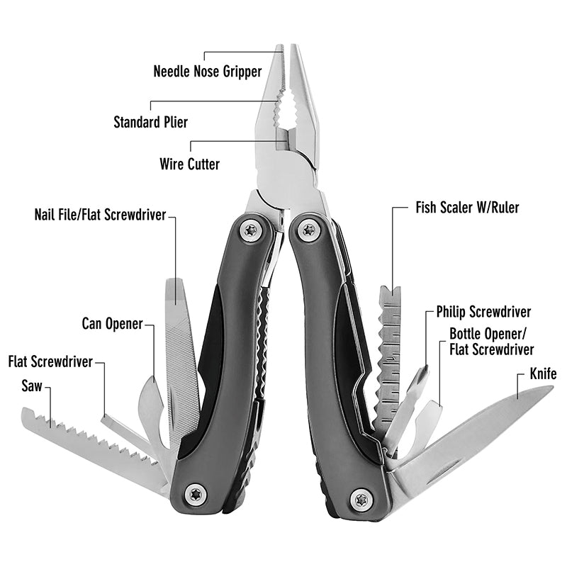 סט השרדות פנס עם מיקוד משתנהוכלי רב שימושי בקופסת מתכת