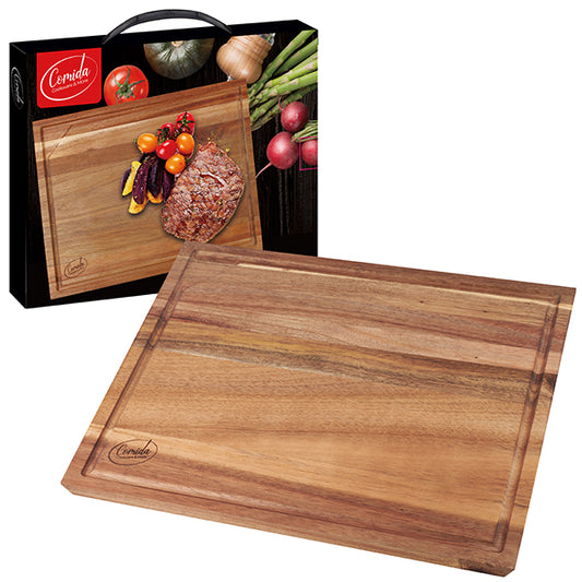 לוח חיתוך עץ איכותי ACACIA עם שוליים משופעים