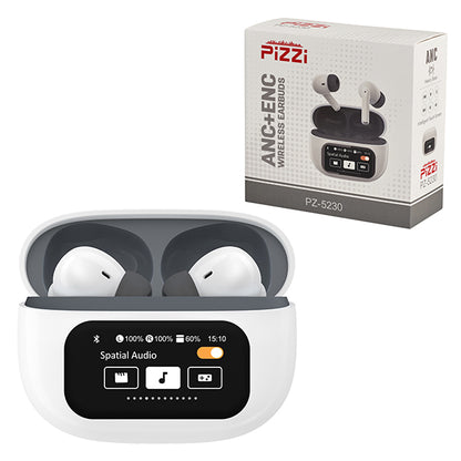 אוזניות איכותיות EarBuds F11 PiZZi אלחוטיות Bluetooth עם מסך טאץ' ותצוגה בעברית