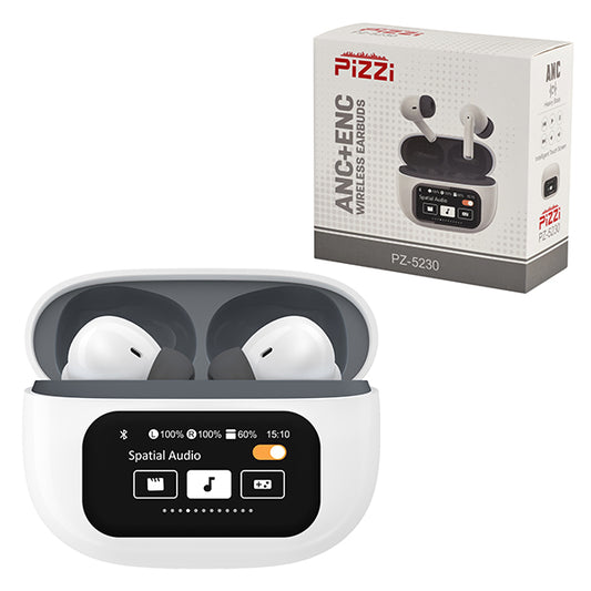 אוזניות איכותיות EarBuds F11 PiZZi אלחוטיות Bluetooth עם מסך טאץ' ותצוגה בעברית