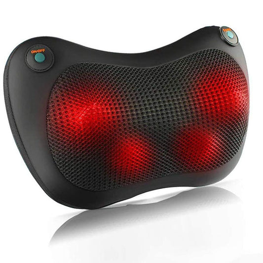 כרית עיסוי שיאצו מחממת לרכב ולבית בעלת 4 ראשי עיסוי