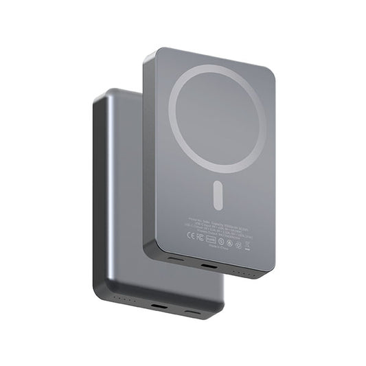 פאוור בנק סוללת גיבוי מתכת וזכוכית 10,000mAh משולב מטען אלחוטי 15W