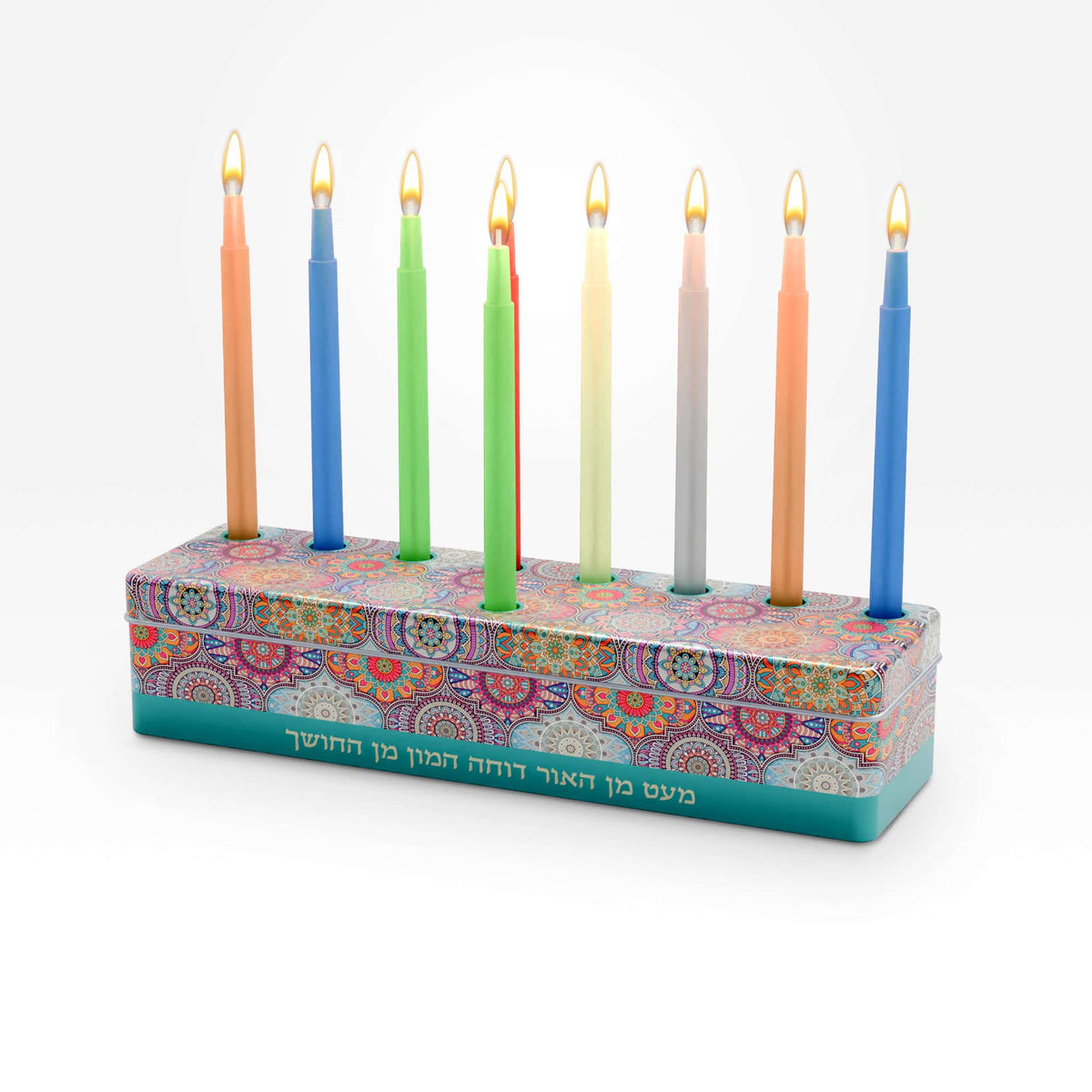 מארז מעוצב חנוכיה עם נרות MANDALA