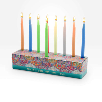 מארז מעוצב חנוכיה עם נרות MANDALA