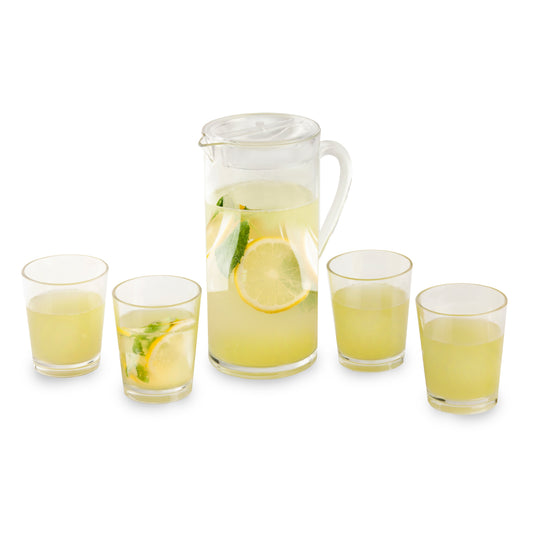 סט שתיה, קנקן 1.80 ליטר עם 4 כוסות – קריסטל