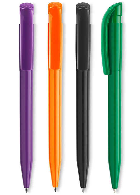 עט כדורי, גוף צבעוני, מנגנון לחיצה