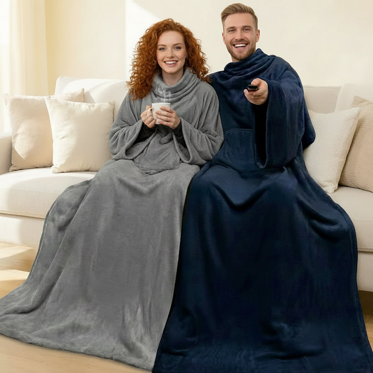 שמיכת טלוויזיה מפנקת עם שרוולים