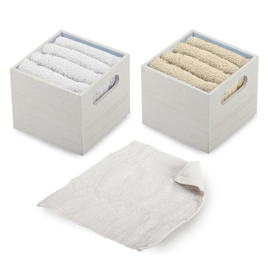 סט 4 מגבות ידיים במארז עץ מהודר