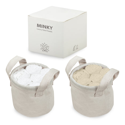 סט 6 מגבות ידיים בתיק קנווס