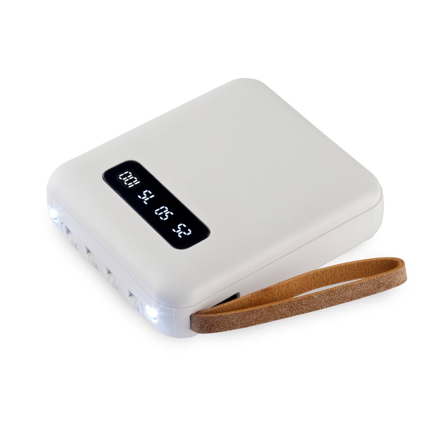 מטען נייד 10,000mAh עם כבלים מובנים ופנס