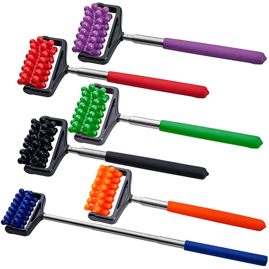 מכשיר מסג' עיסוי גב ידני עם גלגלת וזרוע טלסקופית